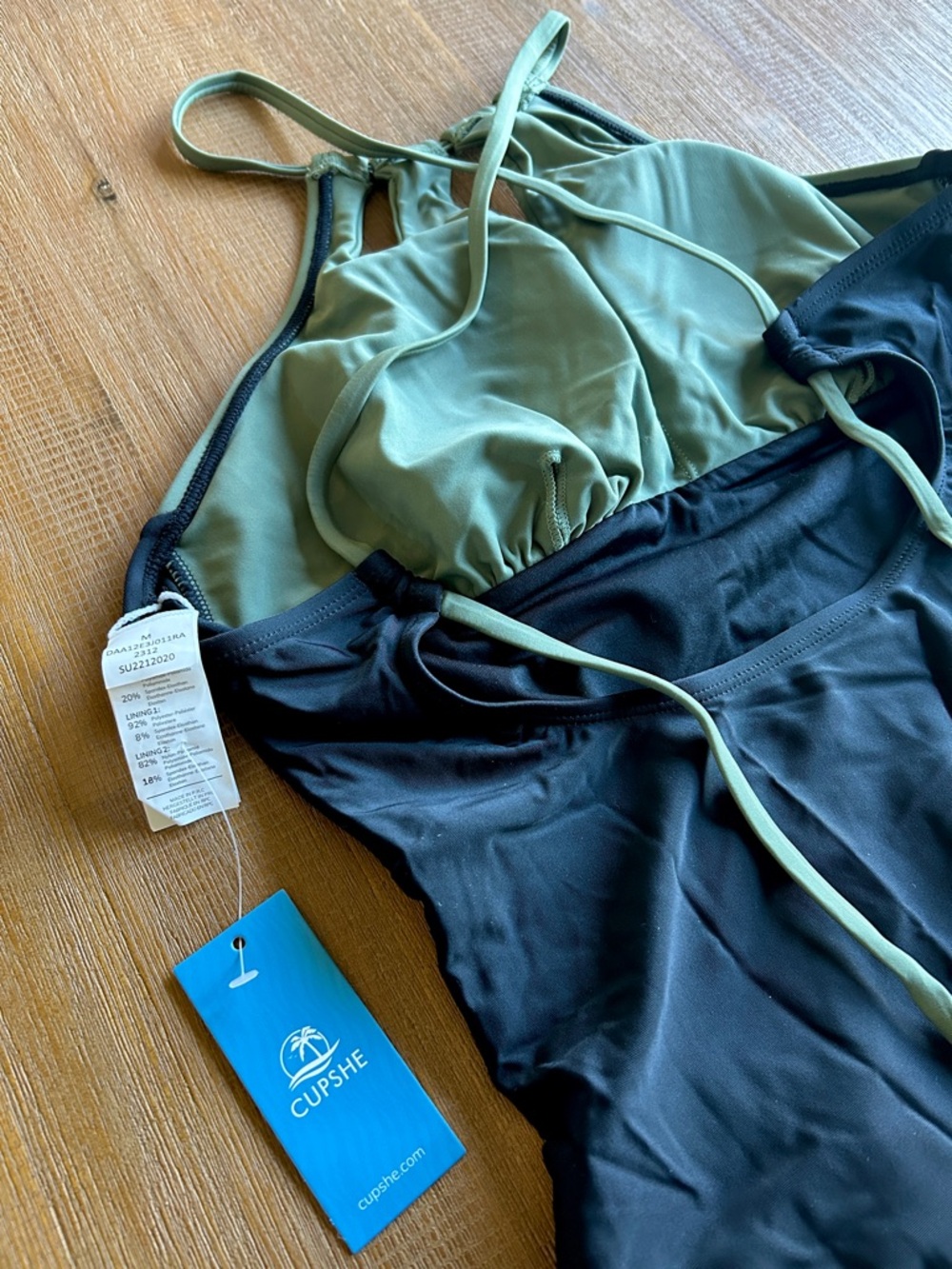 CUPSHE One-Piece High Neck Tummy Control Swimsuit - Picture 8 of 9